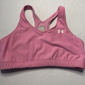 Under Armour Women's Small Pink Racerback Wireless Sports Bra w/mesh Athletic